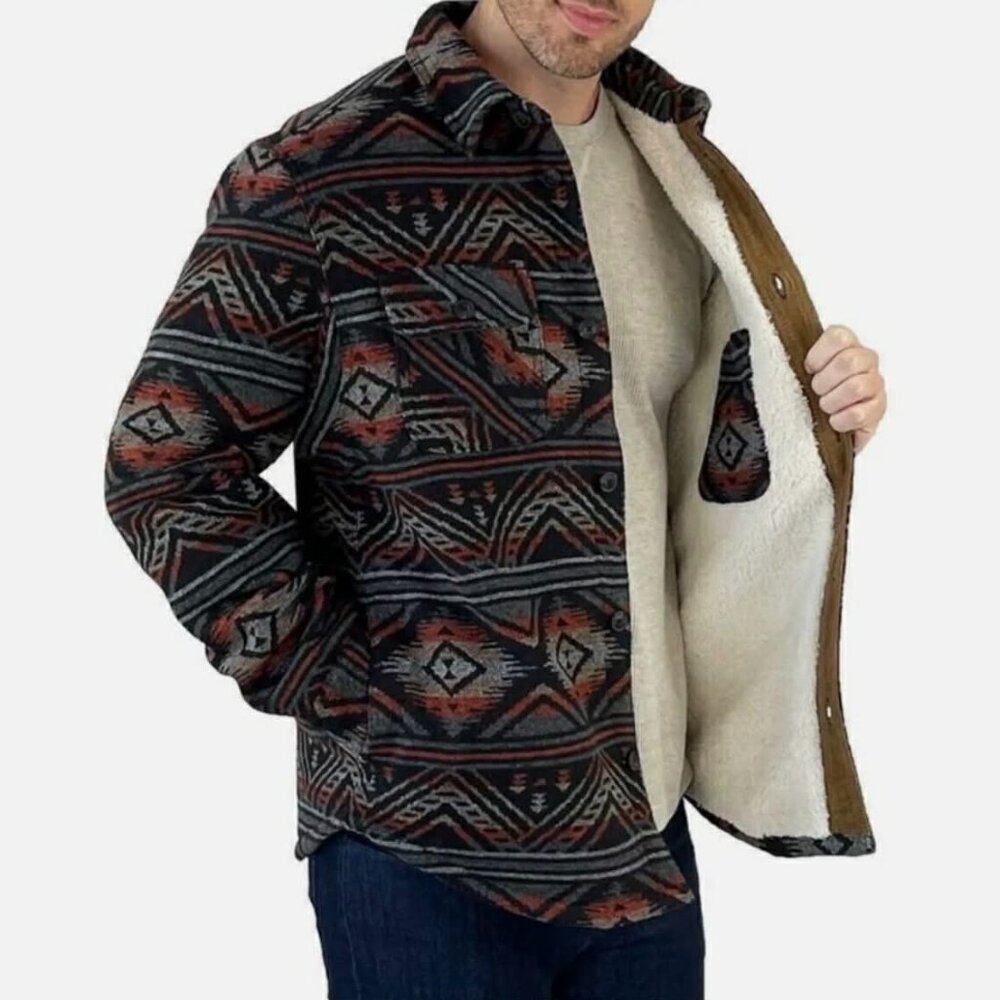 JACHS New York Premium Outdoor Purveyors Wool Blend Sherpa Lined Men's sz Medium